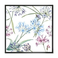 Дизайнарт 'трептящи летни диви цветя на бял фон' традиционна рамка платно за стена арт принт