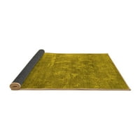 Ahgly Company Indoor Round Oriental Yellow Industrial Area Cures, 5 'кръг