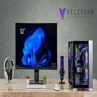 Velztorm OSSI по поръчка настолен заглен за игри, Radeon R XT, WiFi, 1XUSB 3.2, 4xUSB 3.1, Win Home)