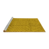 Ahgly Company Machine Pashable Indoor Rectangle Oriental Yellow Industrial Area Rugs, 2 '3'