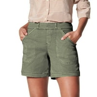 Vedolay Women's Summer Short Short for Womens Pockets High Rese Elastic Swist Shorts Небрежна чанта за хартия за ръчна чанта,