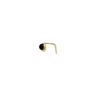 10к плътен жълт златен пръстен за нос в цветен дизайн с Л форма пост