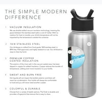 Обикновена модерна бутилка за вода с капак от слама-хидро вакуумно изолирана барабанна колба с двойна стена-неръждаема стомана-проста
