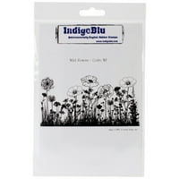 Indigoblu Cling Mounted Stamp 7 x4.75 -диви цветя