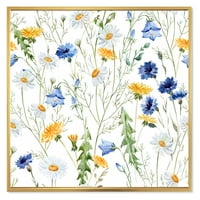 Дизайнарт' диви цветя детелина Бел и лайка ' традиционна рамка платно за стена арт принт