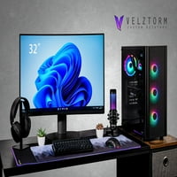 Velztorm Archu Gaming Desktop Black, Порт на дисплея, GeForce RT 8GB, AIO, RGB фенове, 750W PSU, Win Pro) Velz0001