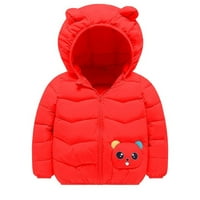 Gubotare Kids Boy's Winter Coat Toddler Kids Baby Boys Girls Winter Warm Cartoon Panda щампи палта мечки уши с качулка подплатени,