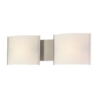 Pannelli 2-Light Vanity Sconce в неръждаема стомана с ръчно оформено бяло опалово стъкло