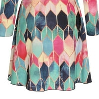 Рокля на Symoid Maxi за жени- небрежен бутон Блуза с дълъг ръкав v Вратни ризи с блуза Топс рокля черно XL