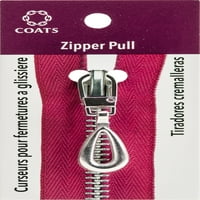 Coats & Clark Open Teardrop Zip Pull, Silver