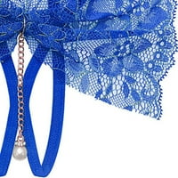 Uorcsa копринена перспектива Thong Lace Open File секси бродерия Мъжки бельо до гащи сини