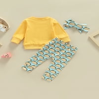 Meihuida Toddler Baby Girls Clothes Set Letter Print дълги ръкави тениски върхове и ежедневни тако отпечатани панталони