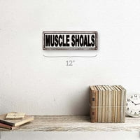 Външни мускулни плитки 4 x12 метален знак, стенен декор за дома и офиса