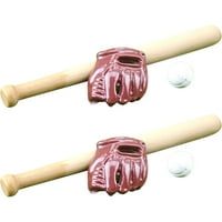 Мини бейзболни прилепи миниатюрни бейзболни прилепи ръкавици и топка комплект 1: Малки декоративни аксесоари за къща