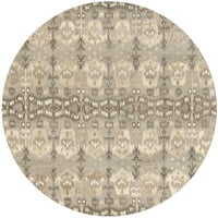Wyndham Ainsley Резюме флорална вълна килим, естествен мулти, 7 '7' кръг