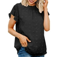 Sayhi дамски блузи свободни прилягани отпечатани ризи с къс ръкав шия туники за жени